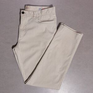 Faherty Organic Cotton Comfort Twill 5 Pocket Pants Stone Khaki Mens 35x31